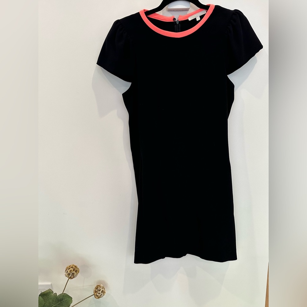 Maje little black dress with pink trim